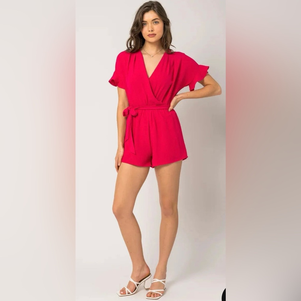 NWT Pink Tie-Waist Romper | Comfy Spring Summer Romper | Size S - Picture 6 of 7